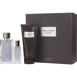Abercrombie & Fitch First Instinct By Abercrombie & Fitch Edt Spray 3.4 Oz & Hair And Body Wash 6.7 Oz & Edt Spray 0.5 Oz For Men